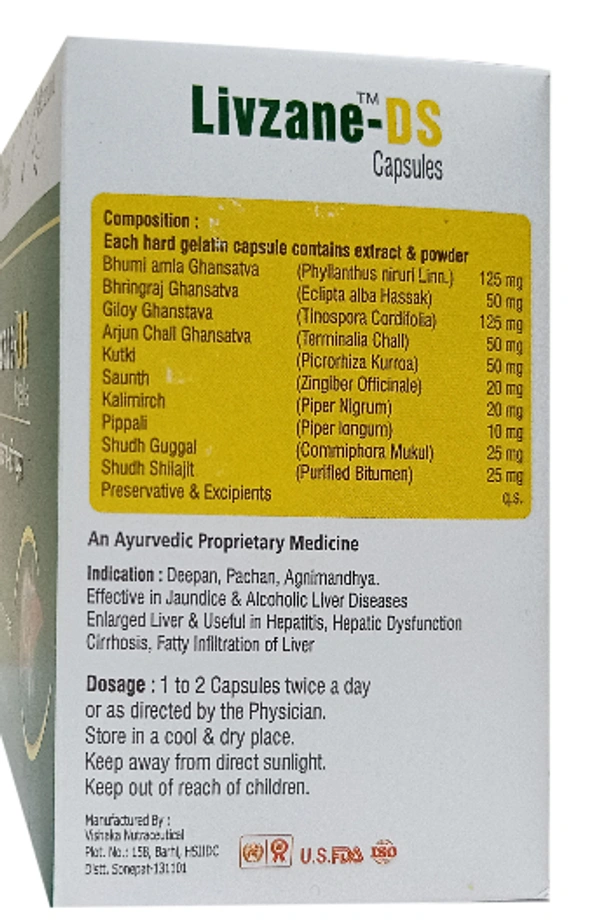 ZANE AYURVEDA LIVZANE DS CAP 1*10 CAP PACK